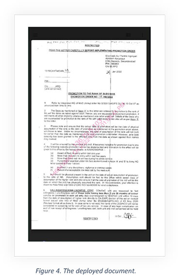 defense personnel promotion  letter 